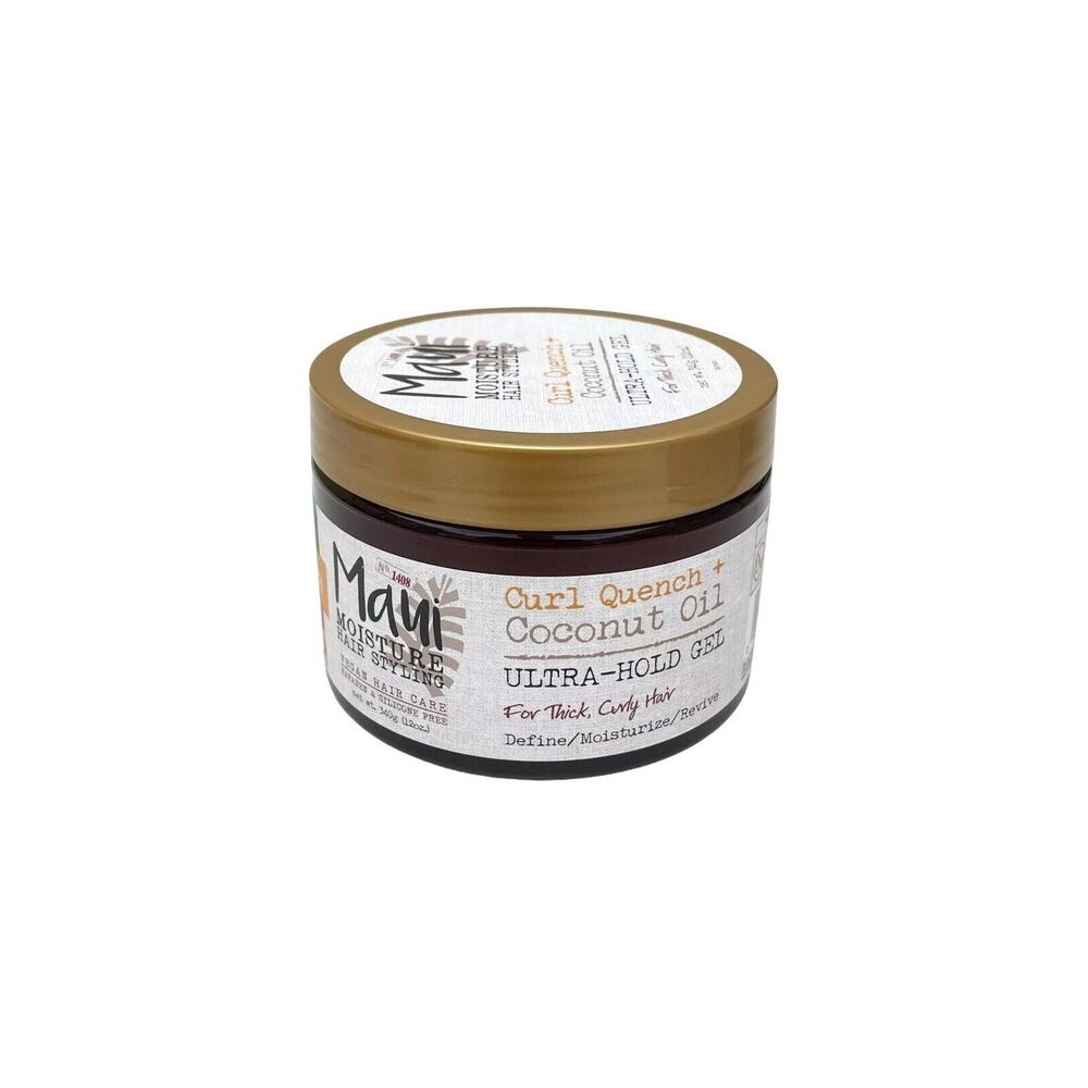 Maui Moisture Hair Styling Curl Quench + Coconut Oil Ultra Hold Gel 12 oz